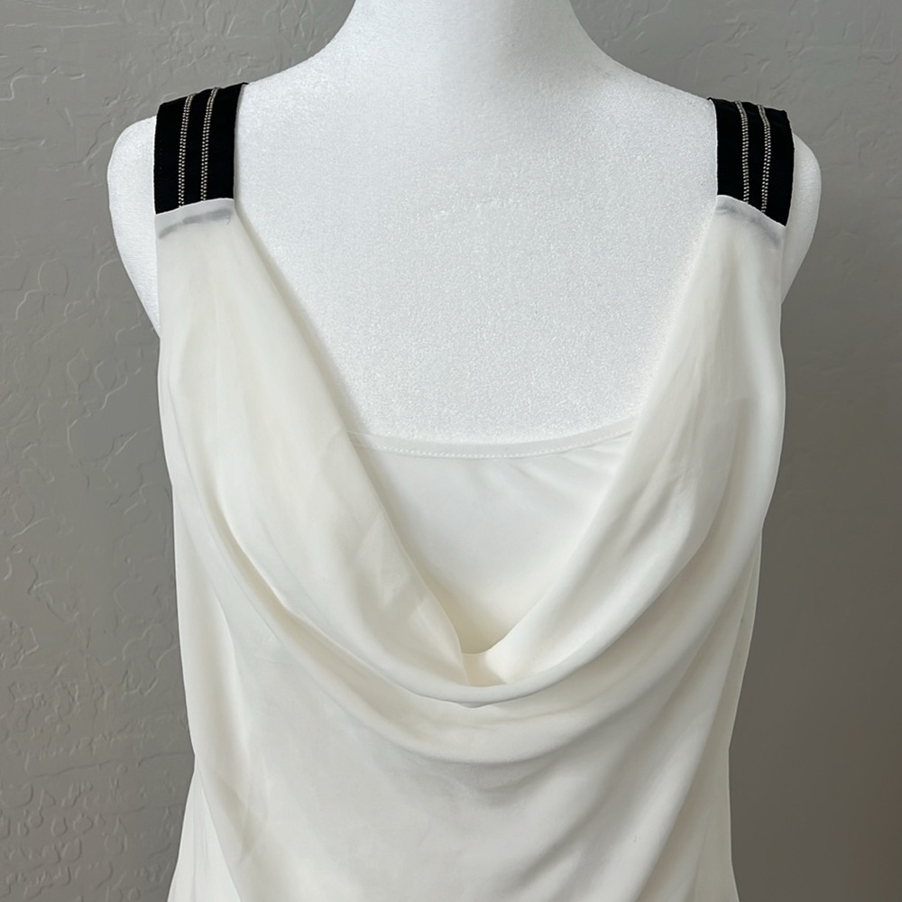 White House Black Market White with Black accent camisole. Size Medium